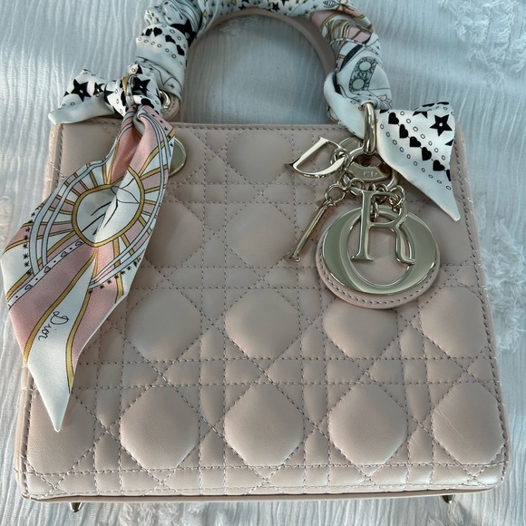 100% AUTHENTIC POWDER PINK SMALL LADY DIOR MY ABCDIOR BAG - Picture 7 of 14